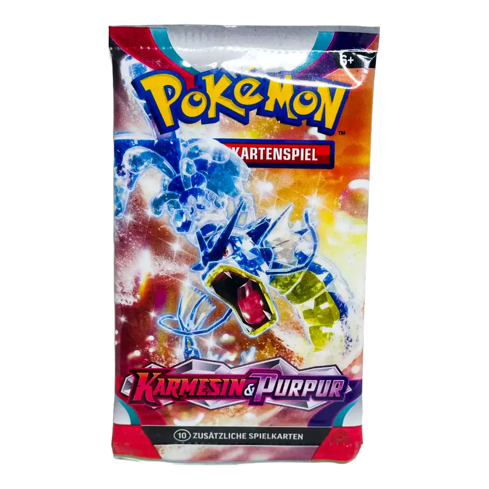 Pokémon Karmesin & Purpur Booster Pack – deutsche Version – Vorderansicht der Verpackung
