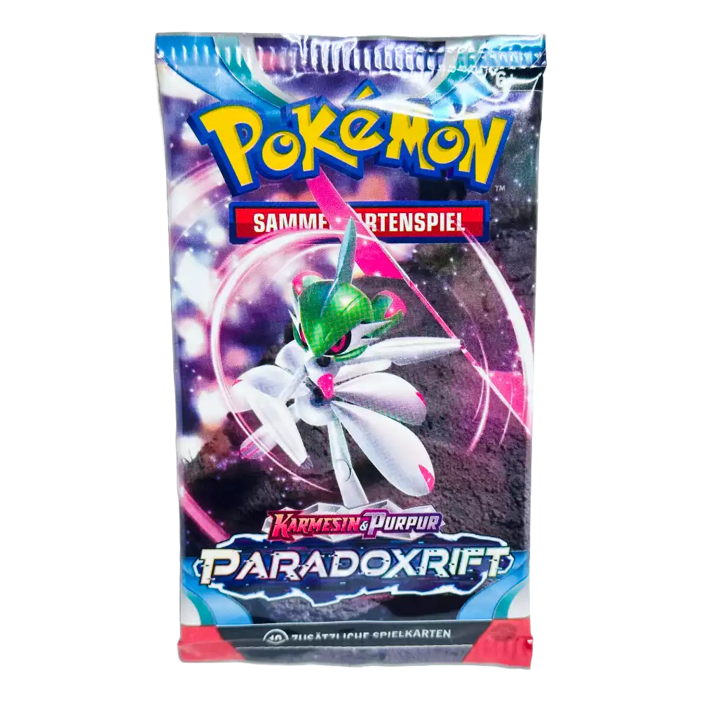 Pokémon Paradox Rift Booster Pack – deutsche Version – Vorderansicht der Verpackung