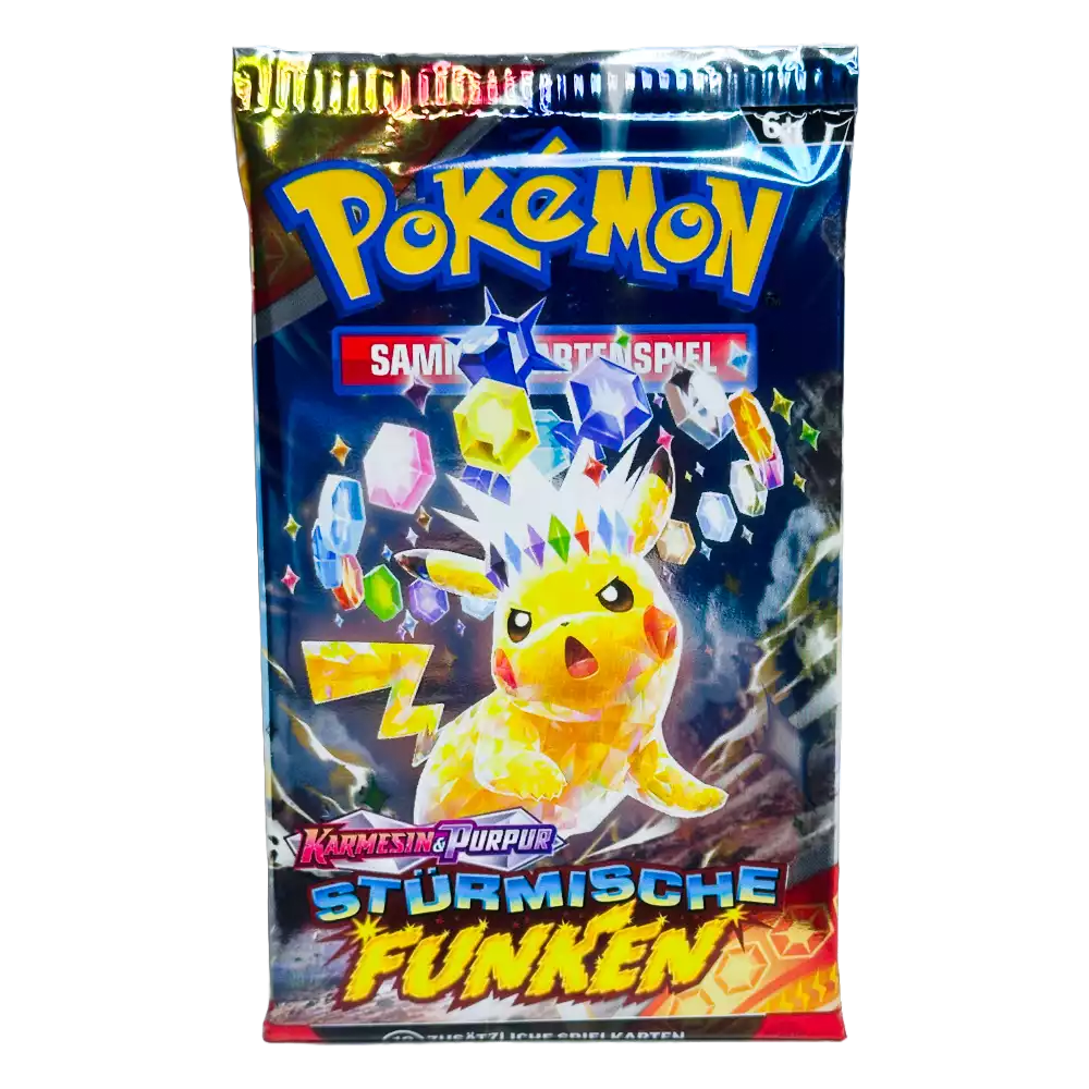 Pokémon Stürmische Funken Booster Pack – deutsche Version – Vorderansicht der Verpackung
