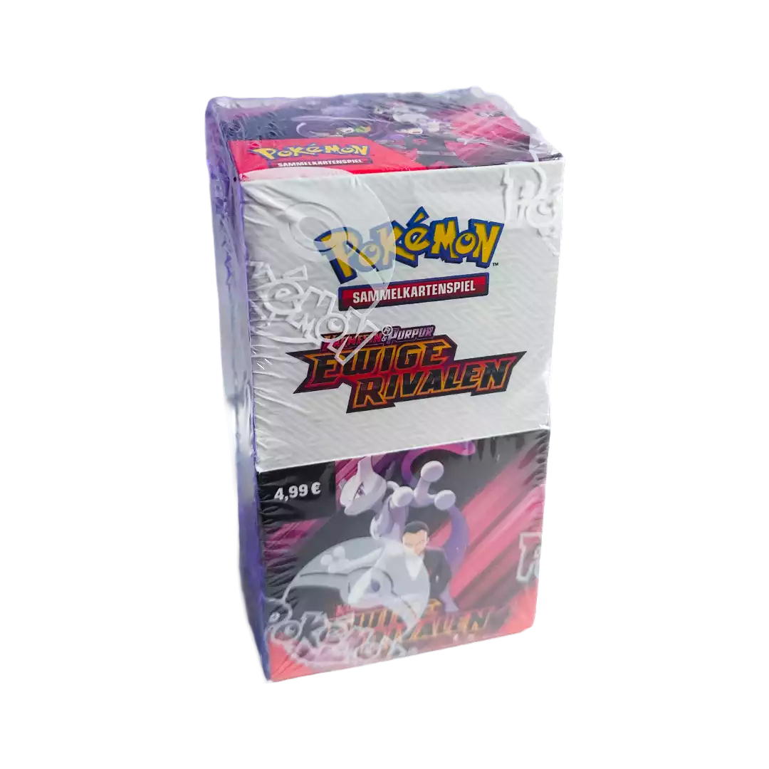 Pokémon Ewige Rivalen Display mit 18 Booster Packs – deutsche Version – Vorderansicht der Verpackung
