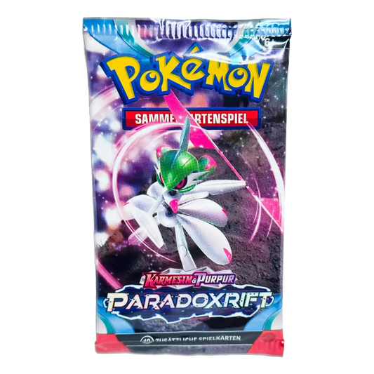 Pokémon Paradox Rift Booster Pack – deutsche Version – Vorderansicht der Verpackung