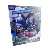 Pokémon Schwarze Blitze Zekrom Ordner Kollektion – deutsche Version – Vorderansicht der Box mit Zekrom-Artwork auf schwarzem Hintergrund