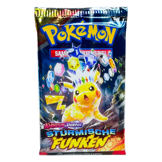 Pokémon Stürmische Funken Booster Pack – deutsche Version – Vorderansicht der Verpackung